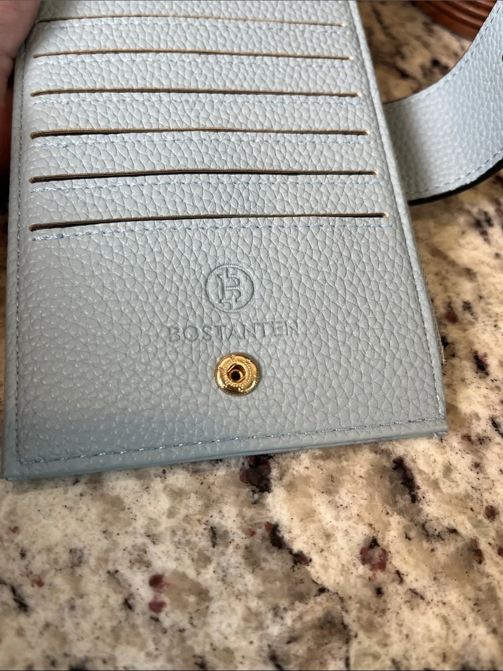 Bostanten Pebbled Light Blue Wallet